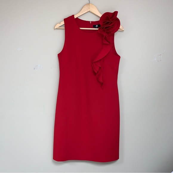 Jason Wu Red Sexy Valentine Day Cocktail Rosette Shoulder Formal Party Dress Med - Picture 6 of 13